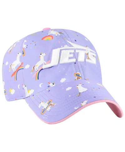 47 Brand Girls Preschool Lavender New York Jets Unicorn Clean Up Adjustable Hat In Purple