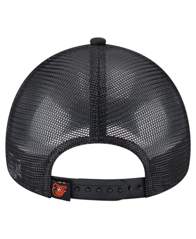New Era Toddler White/black Baltimore Orioles Painted A-frame 9forty Trucker Adjustable Hat In Black