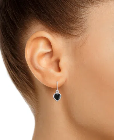 Macy's Gemstone Heart Drop Earrings In 10k Yellow Gold (also In 10k White Gold)