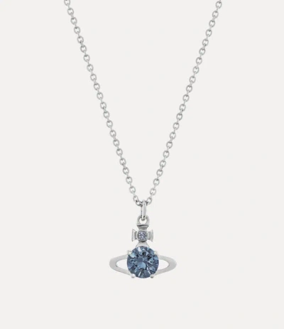 Vivienne Westwood Man. Reina Pendant Necklace Platinum-denim-blue-cz Platinum-denim-blue-cz Men