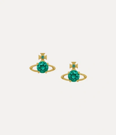 Vivienne Westwood Reina Earrings Gold-turquoise-cz Gold-turquoise-cz Women