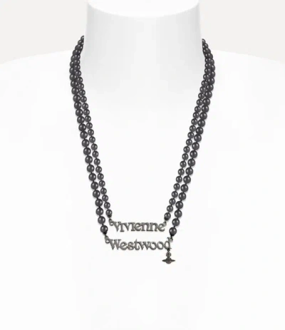 Vivienne Westwood Man. Emilio Necklace Ruthenium-black-pearl Ruthenium-black-pearl Men