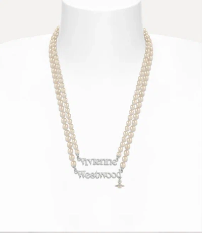 Vivienne Westwood Man. Emilio Necklace Silver Glass Pearls Men