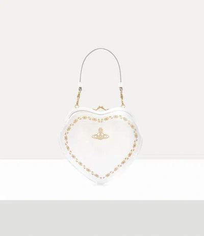 Vivienne Westwood Belle Heart Frame Purse Mini Croc-embos Foil White One Size Women