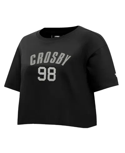 Pro Standard Women's Maxx Crosby Black Las Vegas Raiders Player Name Number Cropped Boxy T-shirt