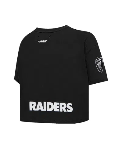 Pro Standard Women's Maxx Crosby Black Las Vegas Raiders Player Name Number Cropped Boxy T-shirt
