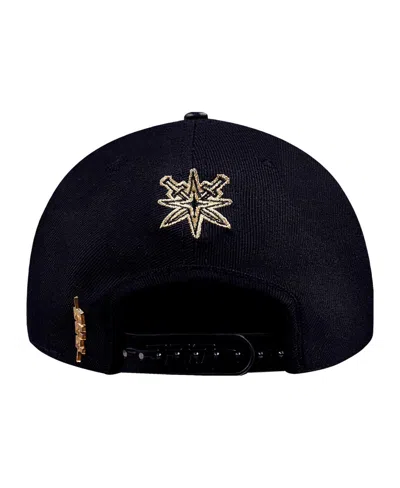 Pro Standard Men's Black Vegas Golden Knights Metallic Logo Pinch Front Adjustable Hat