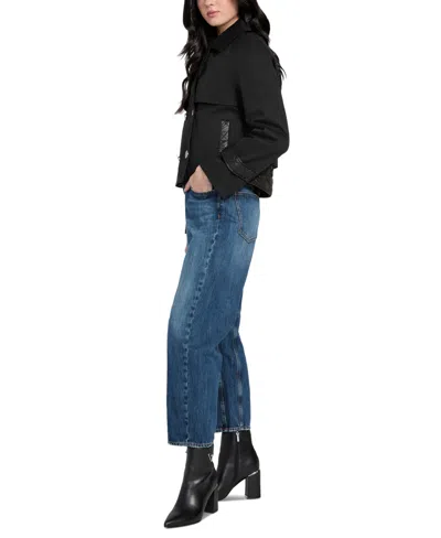 Guess Women's Cropped Quilted-trim Trench Coat