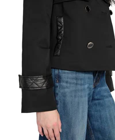 Guess Women's Cropped Quilted-trim Trench Coat