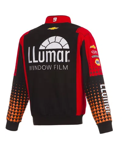 Jh Design Men's Black/red Chase Elliott Llumar Full-snap Twill Uniform Jacket In Black