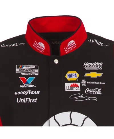Jh Design Men's Black/red Chase Elliott Llumar Full-snap Twill Uniform Jacket In Black