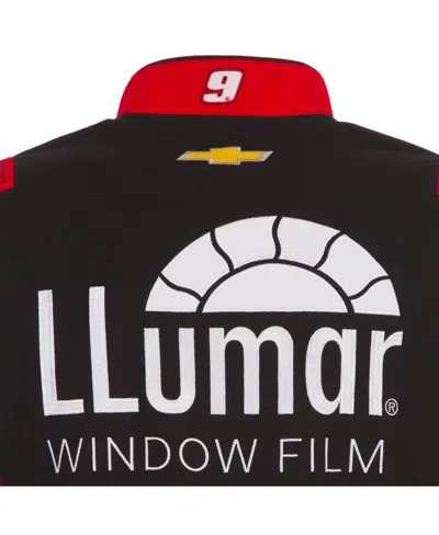Jh Design Men's Black/red Chase Elliott Llumar Full-snap Twill Uniform Jacket In Black