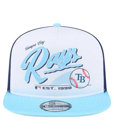 New Era Big Boys And Girls White Tampa Bay Rays Retro 9fifty Snapback Hat In Blue