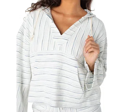 Roxy Rich Coast Stripe Hoodie In Gray
