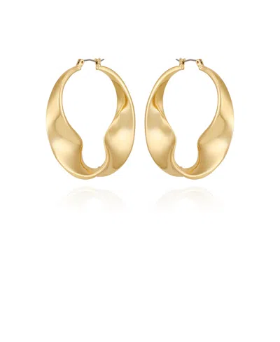 Vince Camuto Gold-tone Sculptural Twisted Hoop Earrings