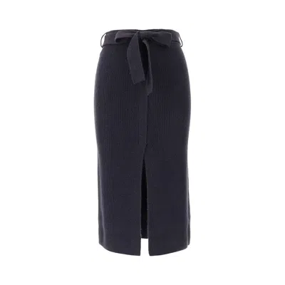 Emporio Armani Yak Wool Blend Midi Skirt