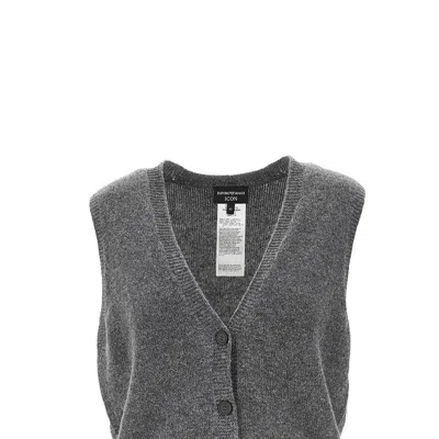 Emporio Armani Icon Cashmere Vest In Gray