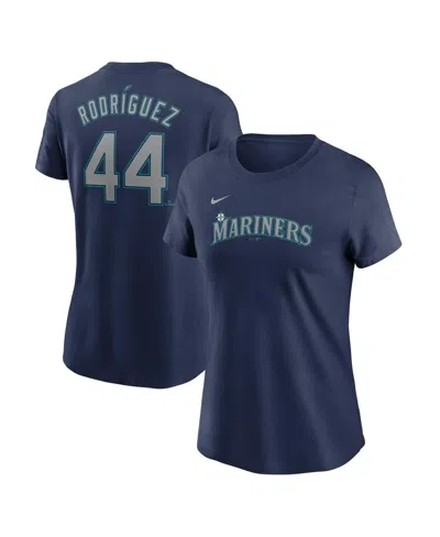 Nike Women's Julio Rodriguez Navy Seattle Mariners Fuse Name Number T-shirt