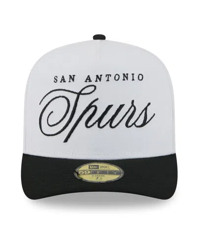New Era Men's White/black San Antonio Spurs 2025 Nba Draft A-frame 59fifty Fitted Hat