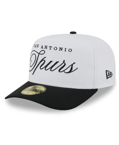 New Era Men's White/black San Antonio Spurs 2025 Nba Draft A-frame 59fifty Fitted Hat