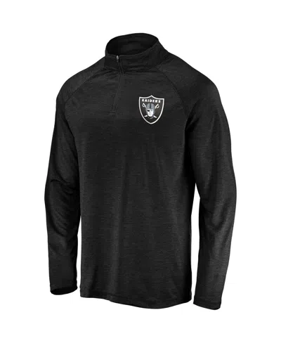 Fanatics Men's Black Baltimore Ravens Striated Primary Logo Raglan Quarter-zip Pullover Jacket In Black
