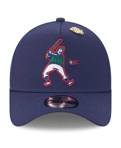New Era Men's Navy Milwaukee Brewers 2025 Big League Chew A-frame 9forty Adjustable Trucker Hat