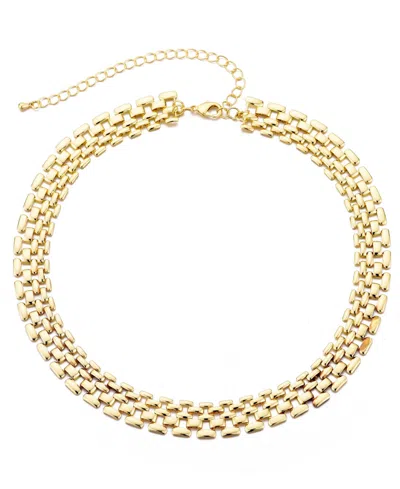 Adornia 14k Gold Plated Grid Chain Necklace