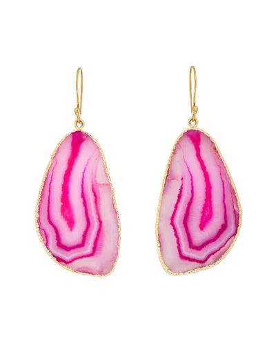 Saachi Agate Cz Dangle Earrings