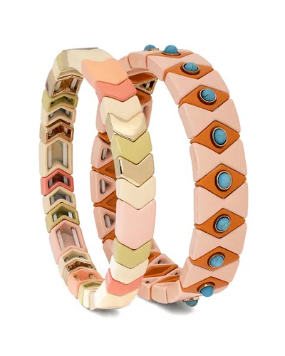 Saachi Evil Eye Stretch Bracelet Set In Neutral