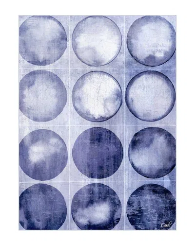 Empire Art Direct Circles Of Blue I Washable Geometric Art Area Rug In Blue