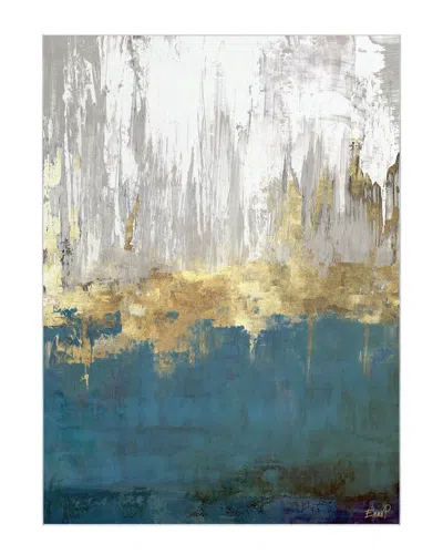 Empire Art Direct Golden Blue Horizons Washable Abstract Art Area Rug In Multi