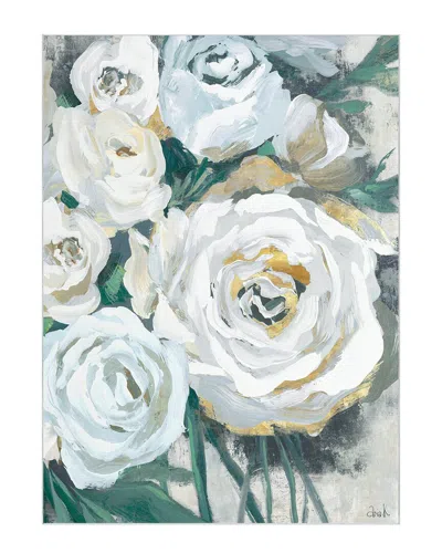 Empire Art Direct White Bouquet Of Florals Ii Washable Art Area Rug In White