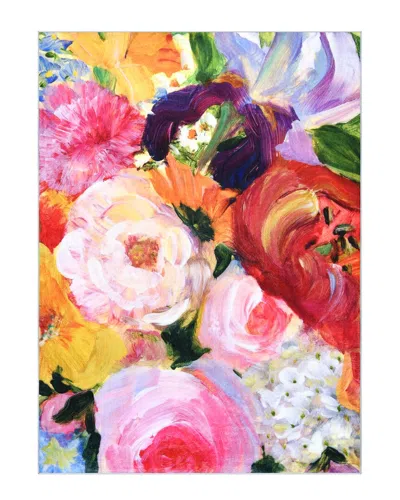 Empire Art Direct Yellow And Violet I Hand Washable Flowers Art Area Rug In Multi