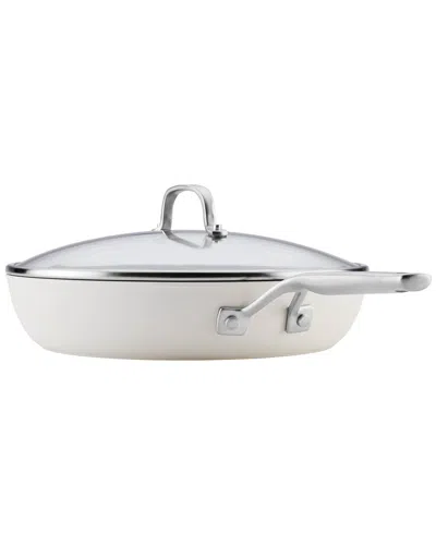 Kitchenaid Hard-anodized 12.25in White Ceramic Induction Skillet In White