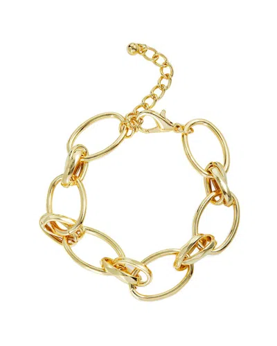 Savvy Cie 18k Plated Statement Bracelet In Gold