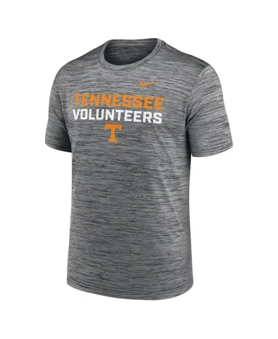 Nike Men's Anthracite Tennessee Volunteers Campus Center Stack Velocity Performance T-shirt In Gray
