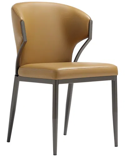 Manhattan Comfort Set Of 2 Kirsten Leatherette Dining Chairs With Metal Legs