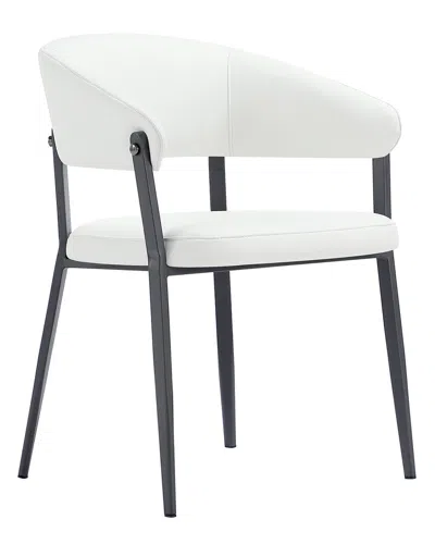 Manhattan Comfort Belle Textured Leatherette Dining Chair With Metal Legs
