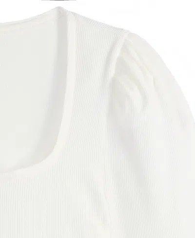 On 34th Women's Square-neck Puff-sleeve Top, Exclusively At Macy's In White
