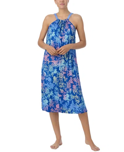 Ellen Tracy Women's Printed Halter Midi Nightgown