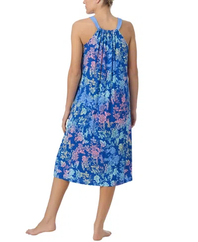 Ellen Tracy Women's Printed Halter Midi Nightgown