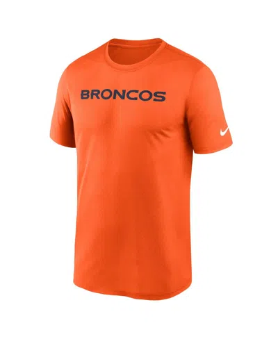 Nike Orange Denver Broncos Primetime Legend Wordmark Performance T-shirt In Orange