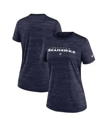 Nike Women's Navy Seattle Seahawks Sideline Velocity Performance T-shirt