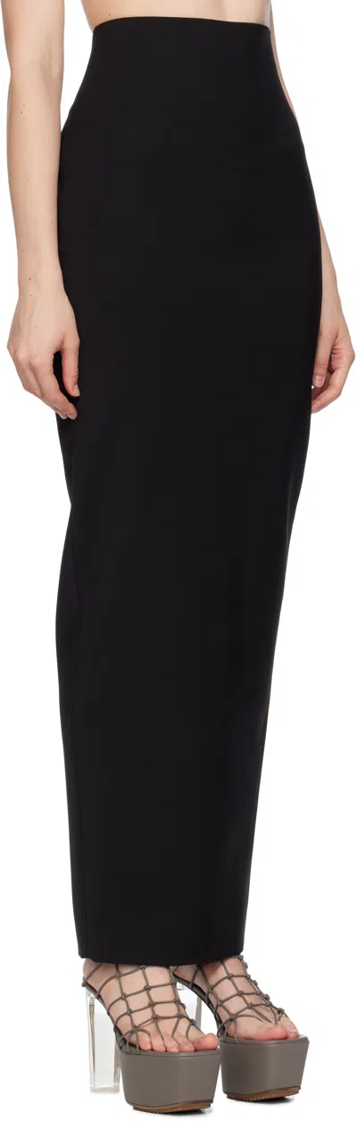 Rick Owens Womens Black Soft Pillar Stretch-wool Blend Maxi Skirt