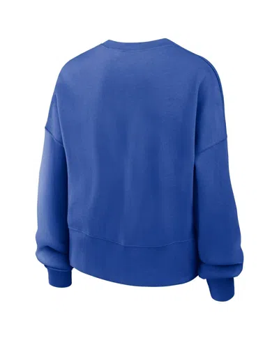 Nike Women's Royal Duke Blue Devils Oversized Essential Pullover Sweatshirt In Blue