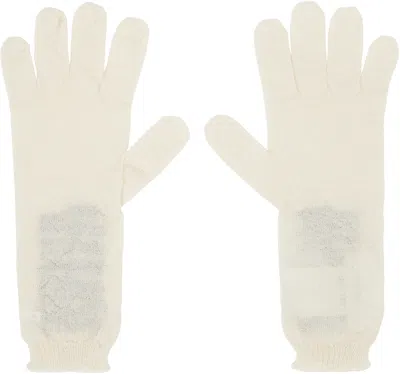 Mm6 Maison Margiela Numbers-motif Knitted Gloves In Neutral