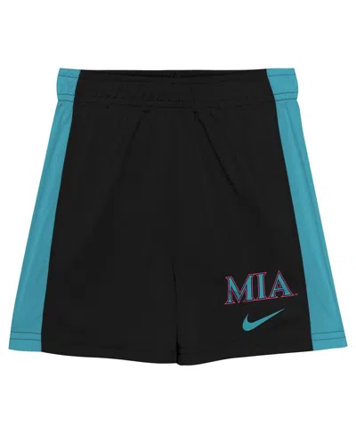 Nike Toddler Black/teal 2-piece Miami Marlins 2025 City Connect Shirt And Shorts Set In Black