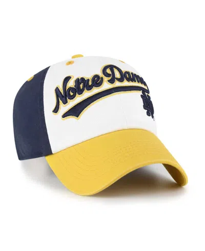 47 Brand Big Boys And Girls White Notre Dame Fighting Irish Scooter Clean Up Adjustable Hat In Yellow