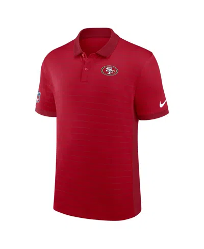 Nike San Francisco 49ers Sideline Victory Stripe  Men's Dri-fit Nfl Polo In Red