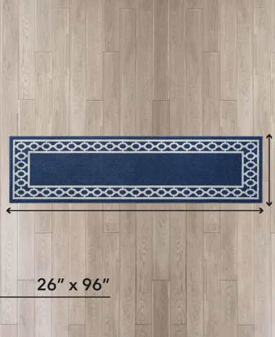 Jean Pierre New York Jean Pierre Christine Trellis Border Tufted Runner Rug, 26" X 96"